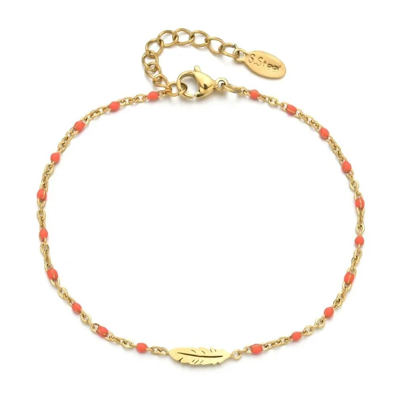 Bracelet Plume Orange