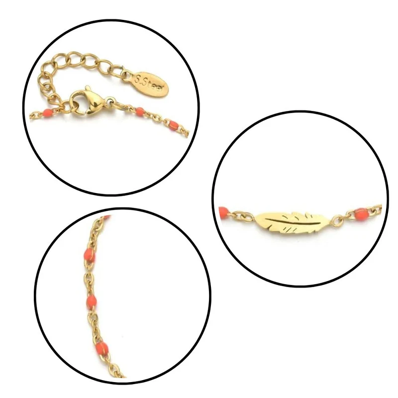 Bracelet Plume Orange