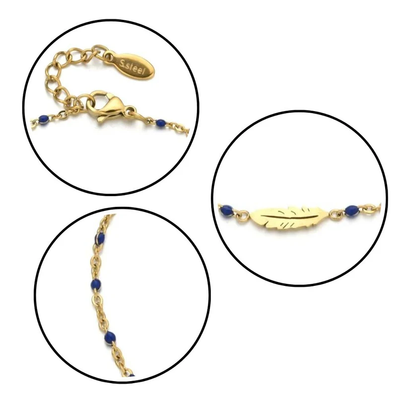 Bracelet Plume Bleu