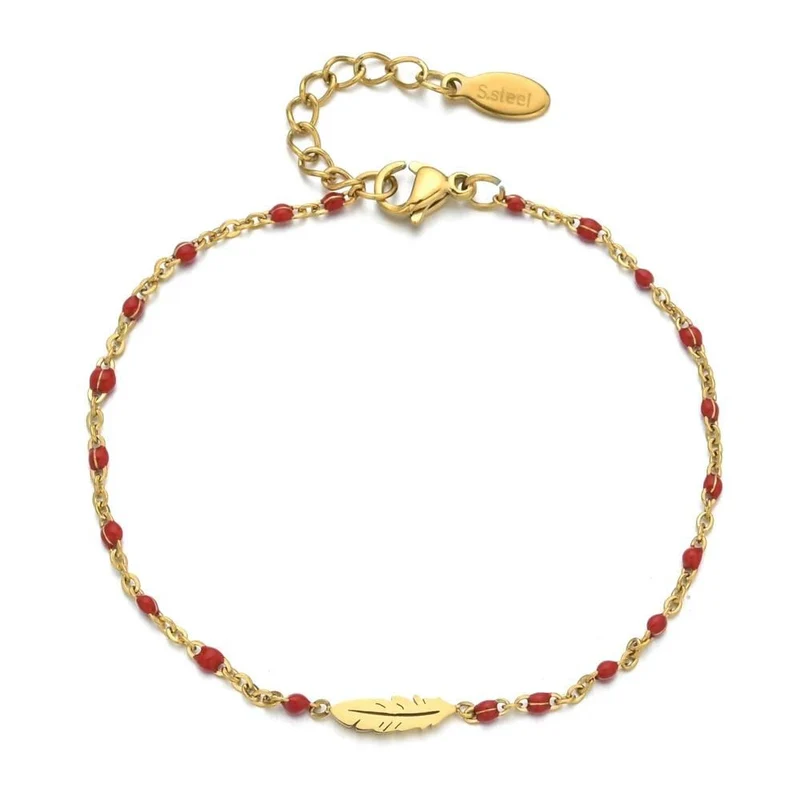Bracelet Plume Rouge
