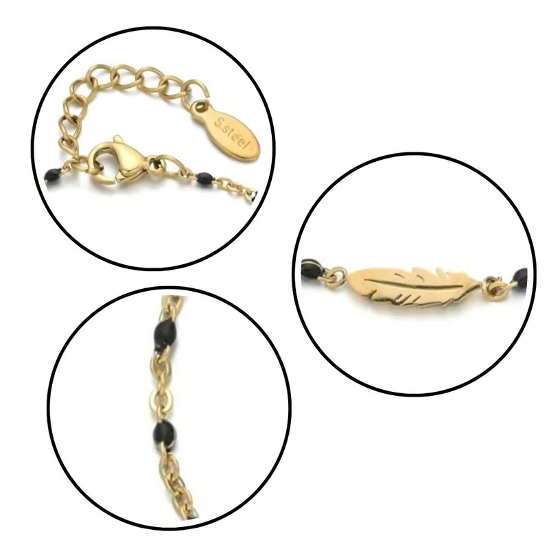 Bracelet Plume Noir