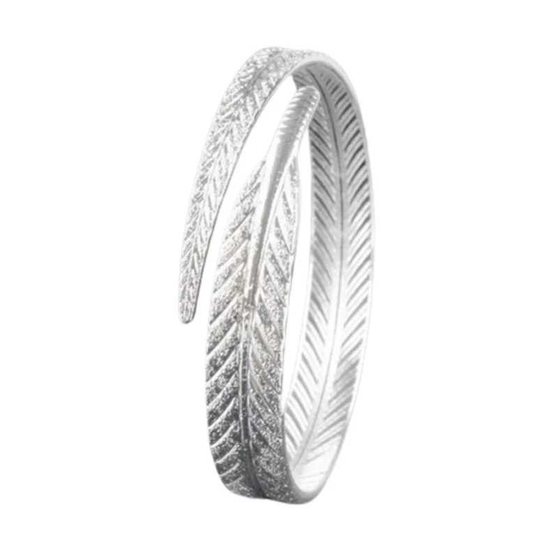 Bracelet Plume Argent Brillant