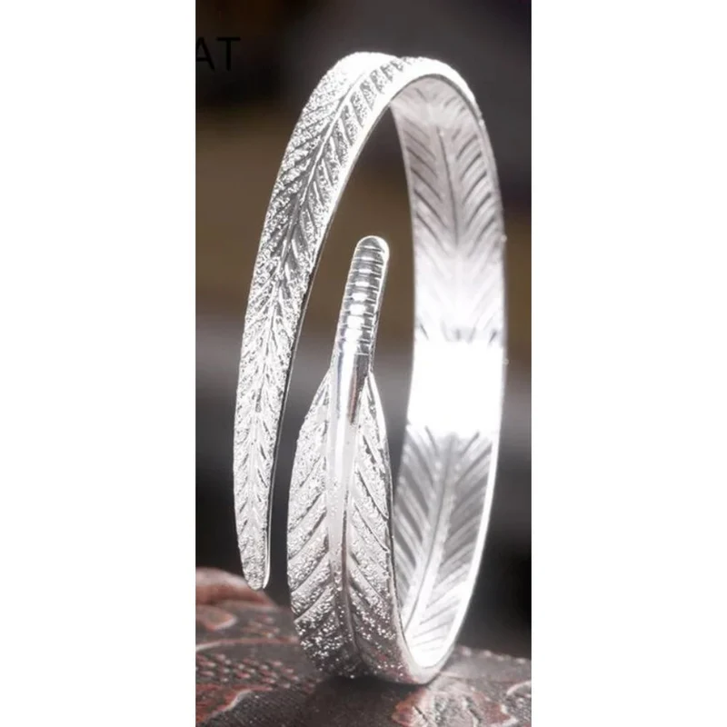 Bracelet Plume Argent Brillant