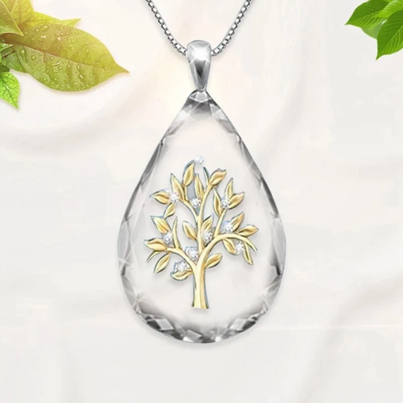 Collier Arbre de Vie Goutte d'Eau