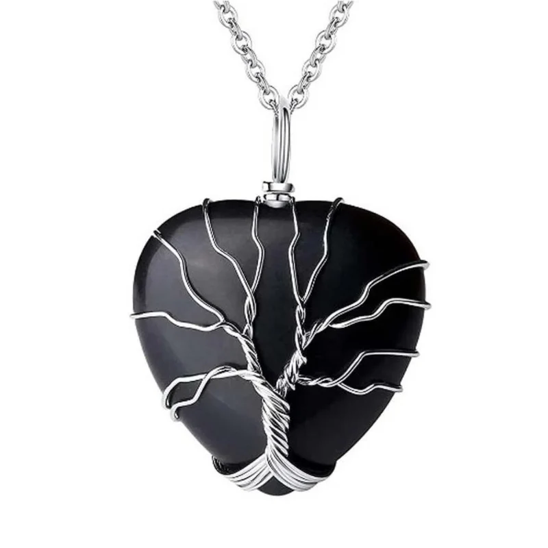 Collier Arbre de Vie Quartz Cœur