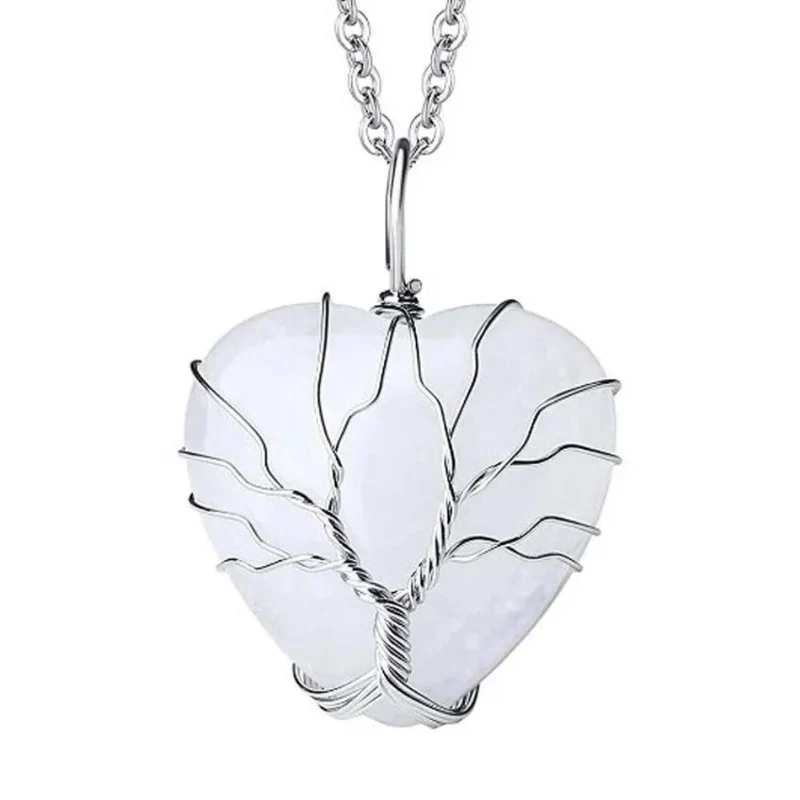 Collier Arbre de Vie Quartz Cœur