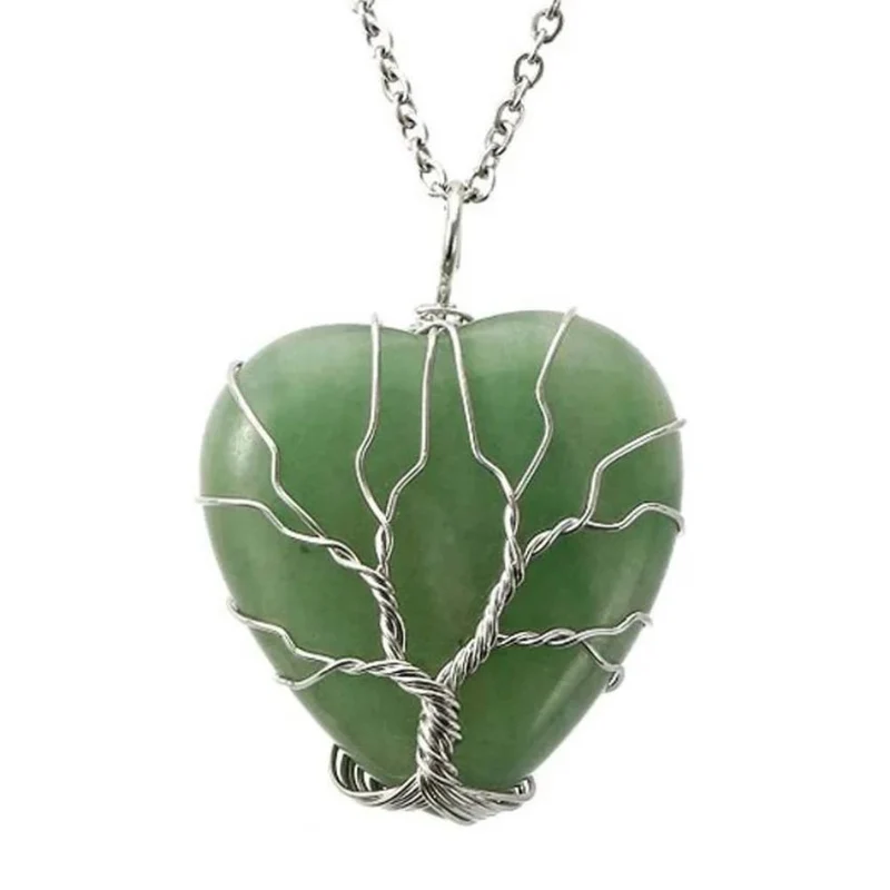 Collier Arbre de Vie Quartz Cœur