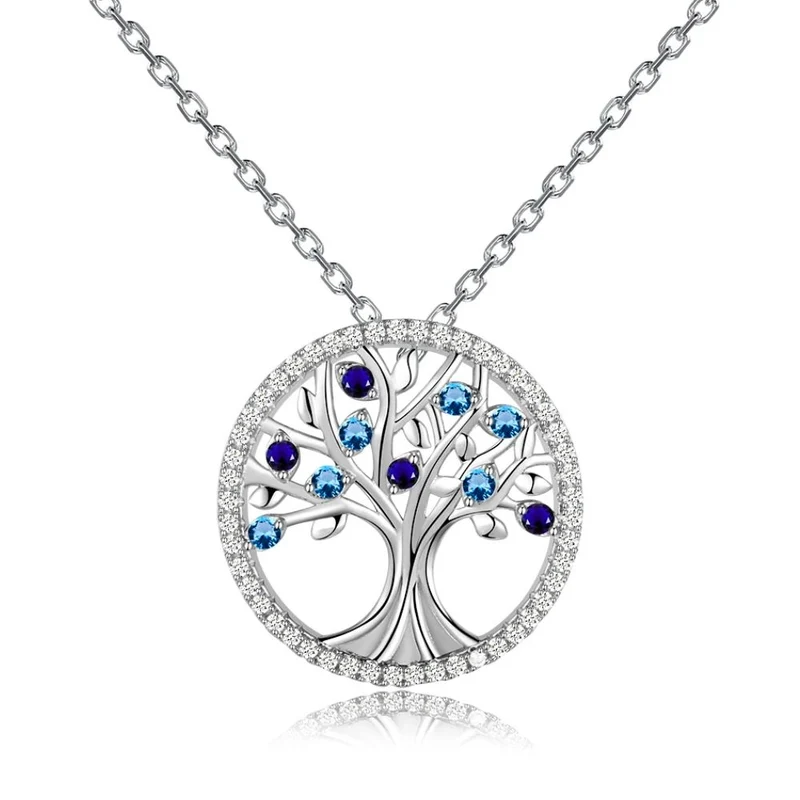 Collier Arbre de Vie Argent Pierres