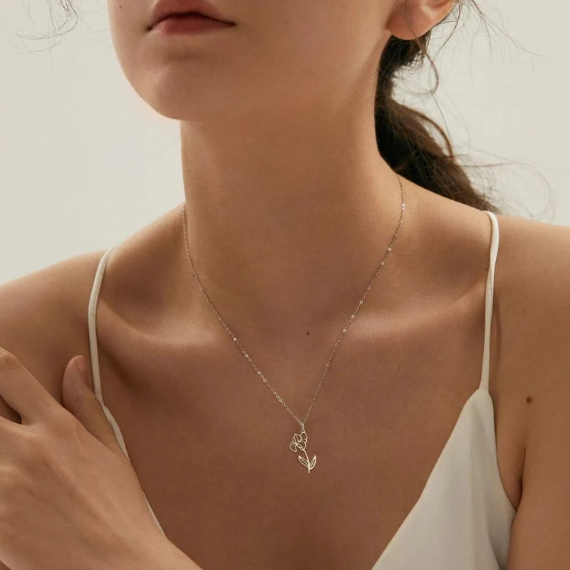 Collier Fleur Iris Argent