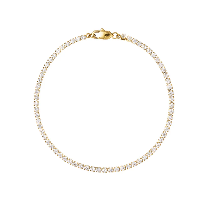 Mockberg Shiny Tennis Bracelet Gold Plated MB0035