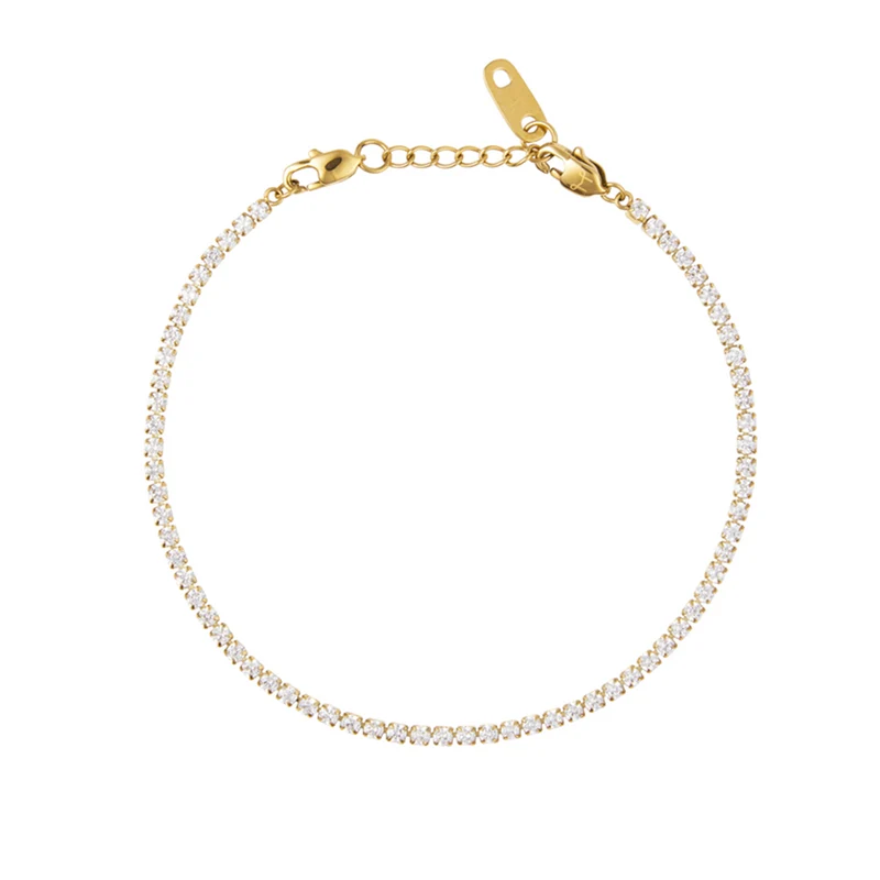 Mockberg Shiny Tennis Bracelet Gold Plated MB0035