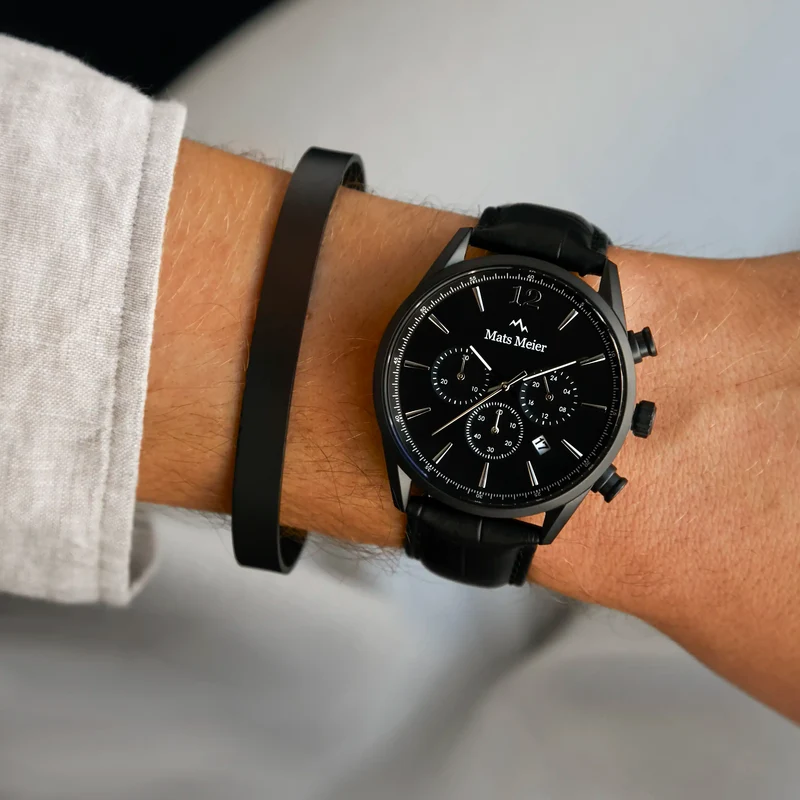 Mats Meier Annecy bracelet en acier noir MM320017