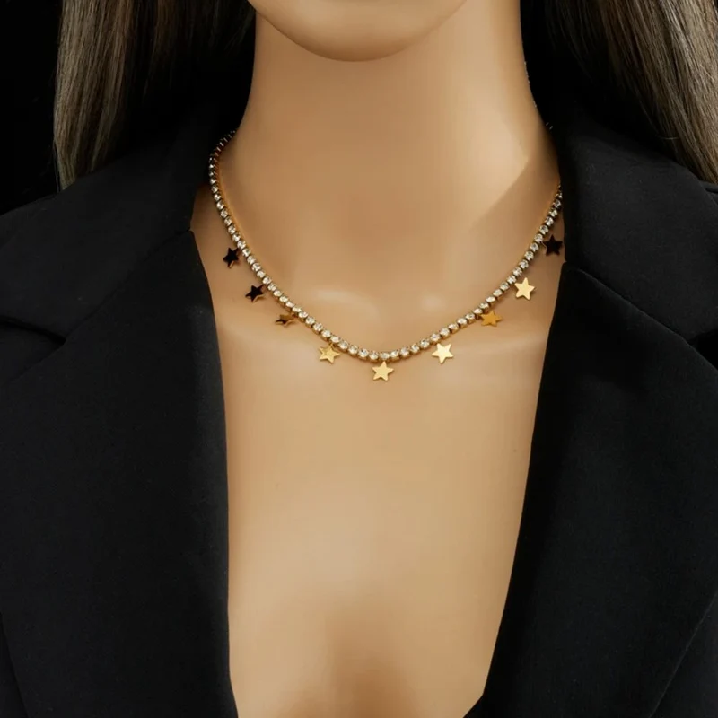 Collier de Diamants avec Étoiles