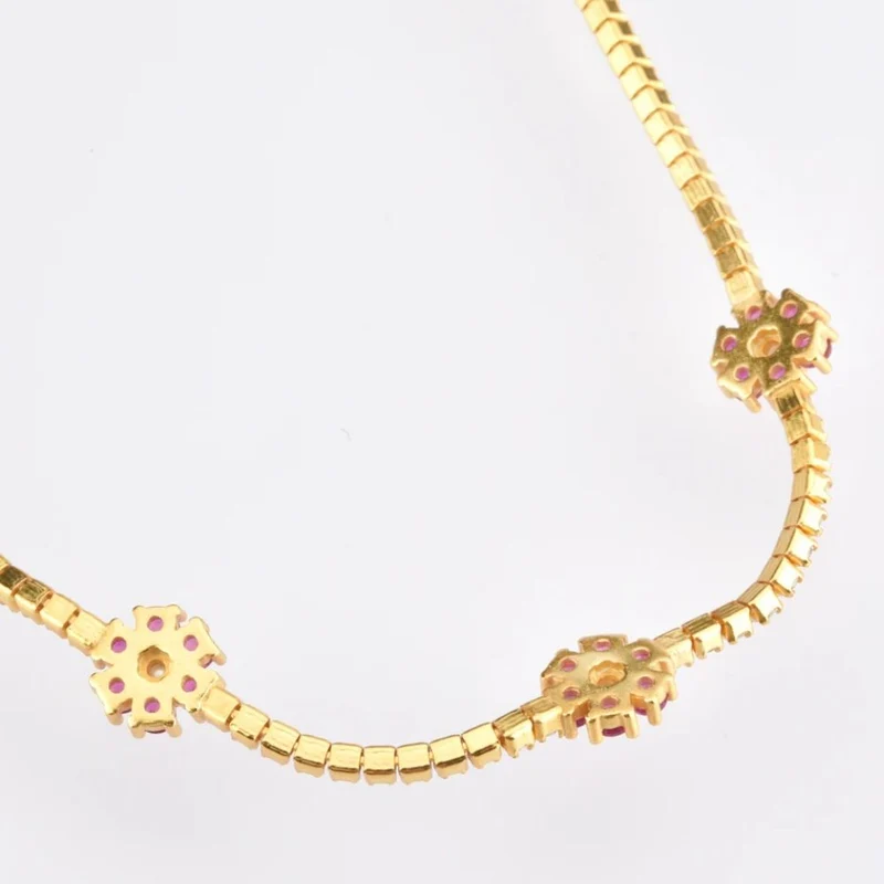 Collier Diamants avec Fleurs
