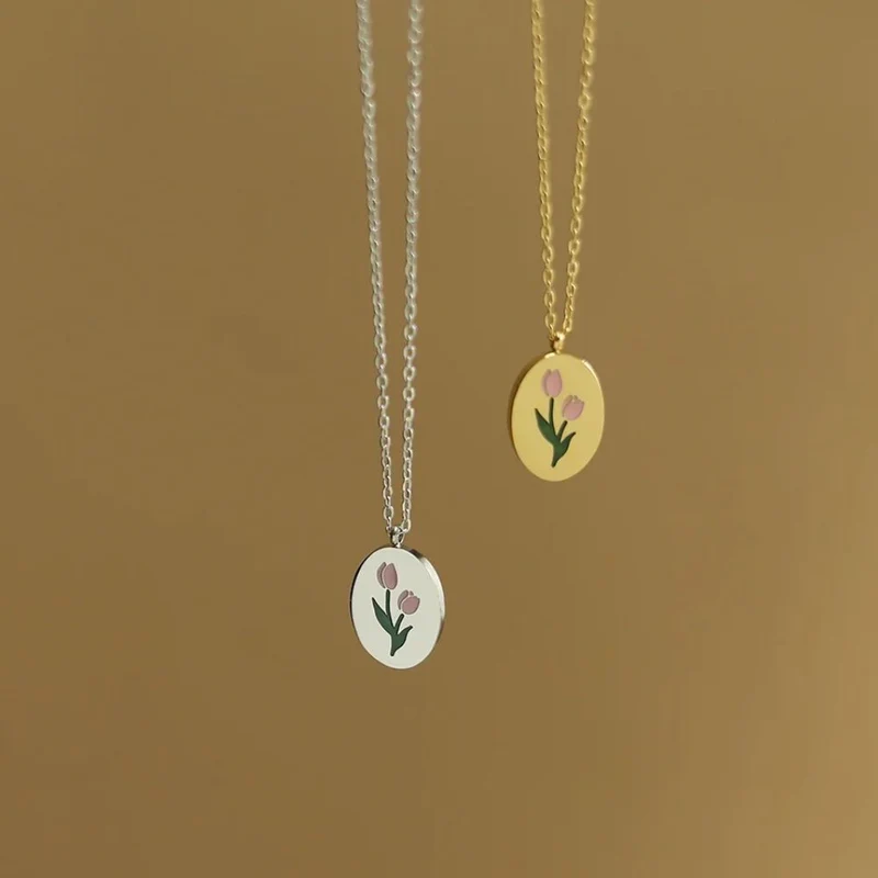 Collier Fleur Plaque