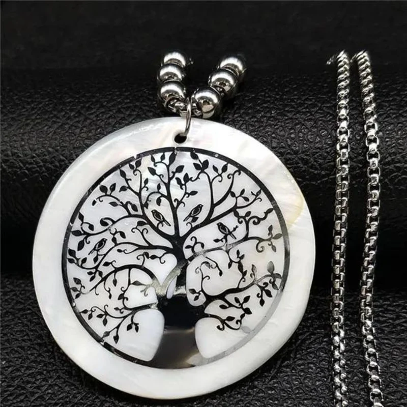 Collier Arbre de Vie Pierre Blanche