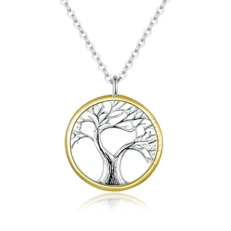 Collier Arbre Cercle Doré