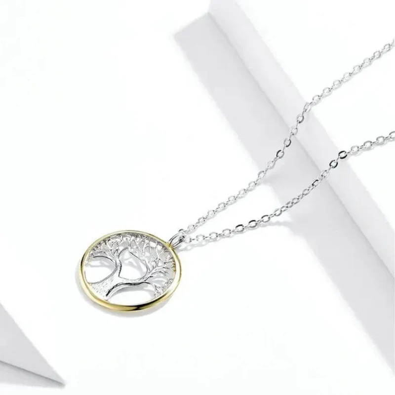 Collier Arbre Cercle Doré