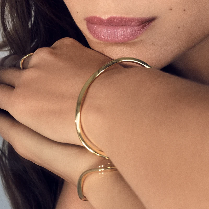 Sif Jakobs Ellera Waves Pianura Bangle Bracelet Plaqué Or SJ-BG3879-YG