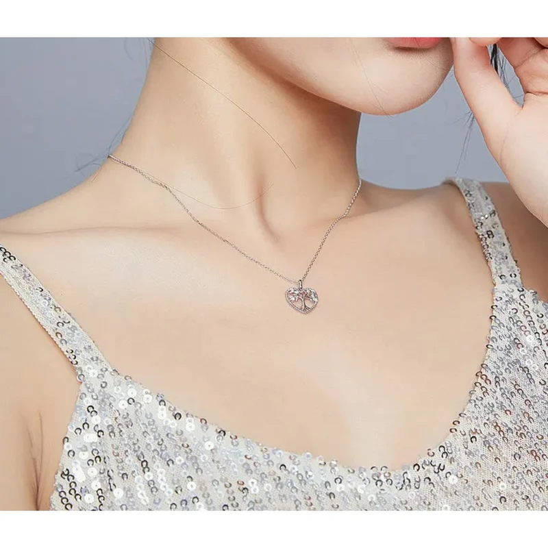 Collier Arbre de Vie Coeur Argent