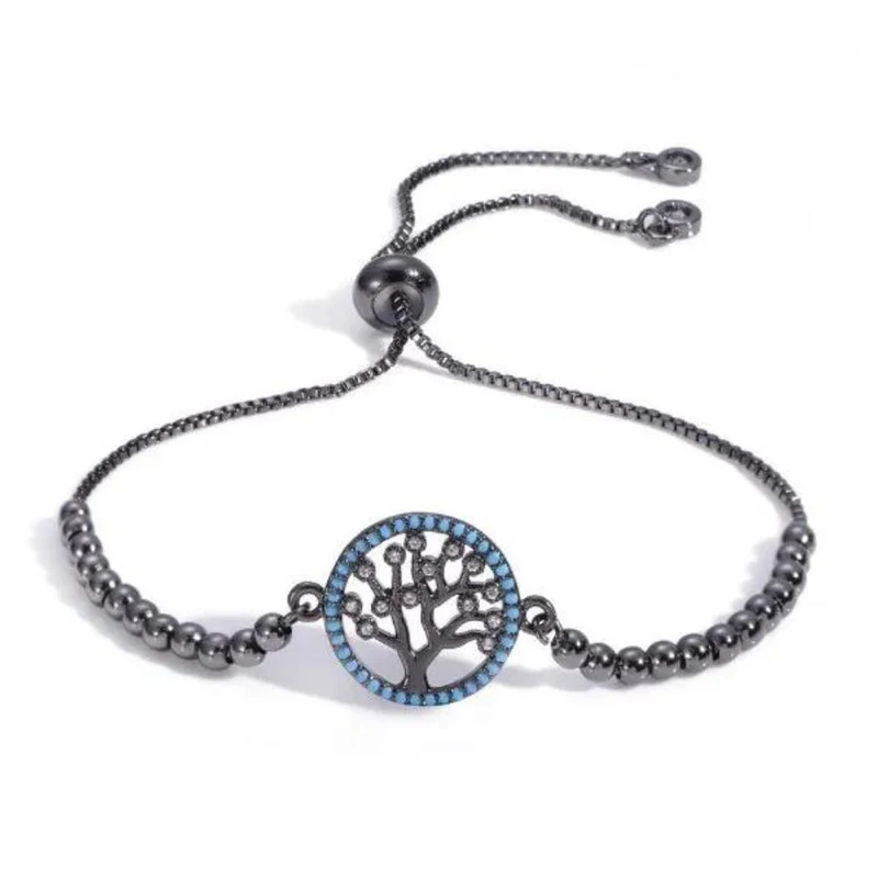 Bracelet Arbre de Vie Acier Noir