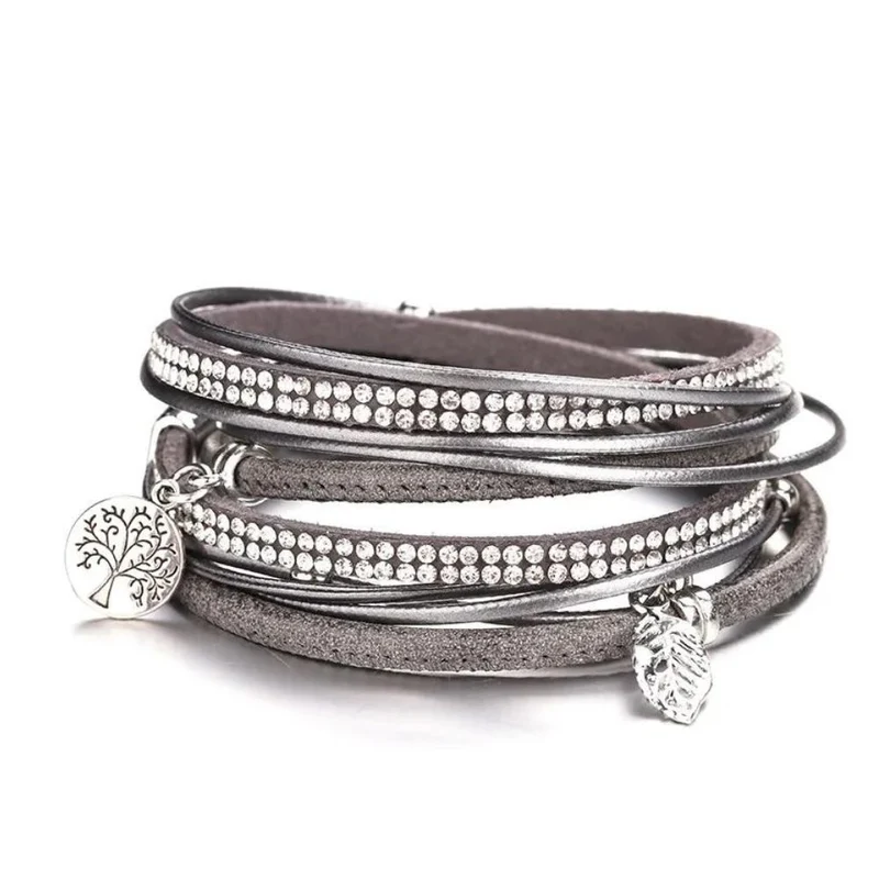 Bracelet Arbre de Vie Gris