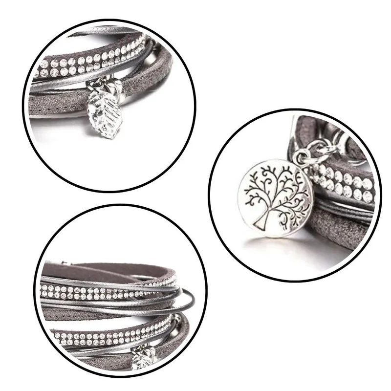 Bracelet Arbre de Vie Gris