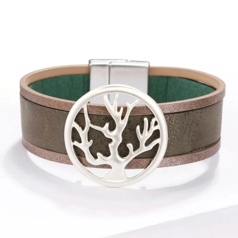 Bracelet Arbre de Vie Marron en Cuir
