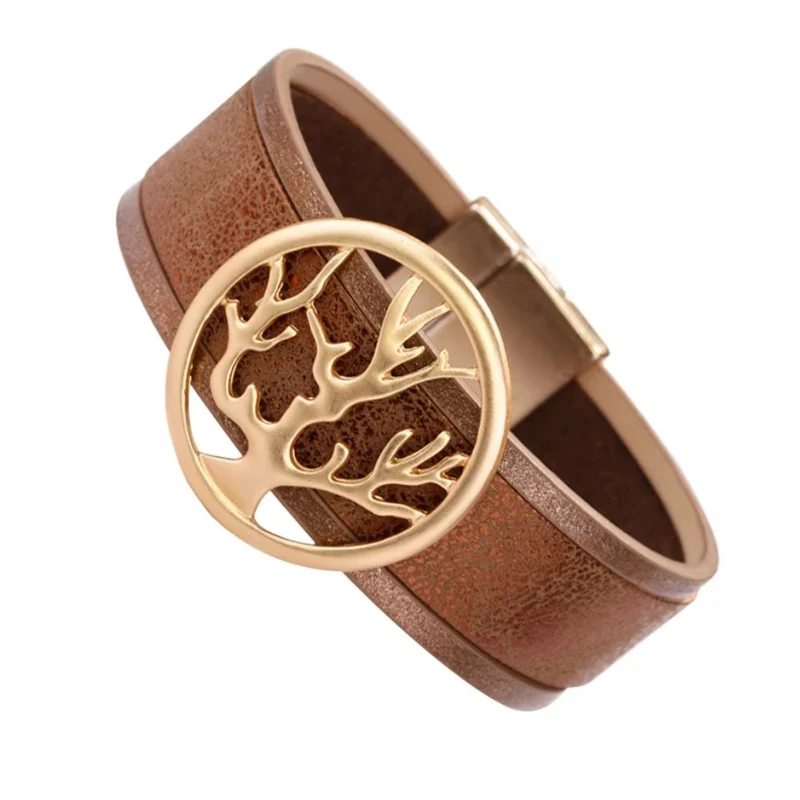 Bracelet Arbre de Vie Marron en Cuir