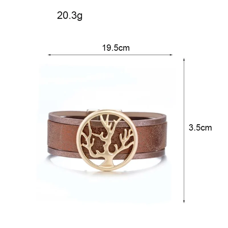 Bracelet Arbre de Vie Marron en Cuir