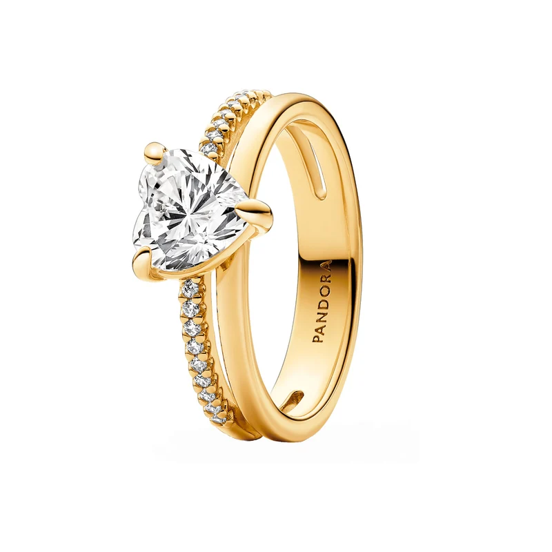 Pandora Timeless Heart Ring with 14 Carat Gold Plating 163100C01-52