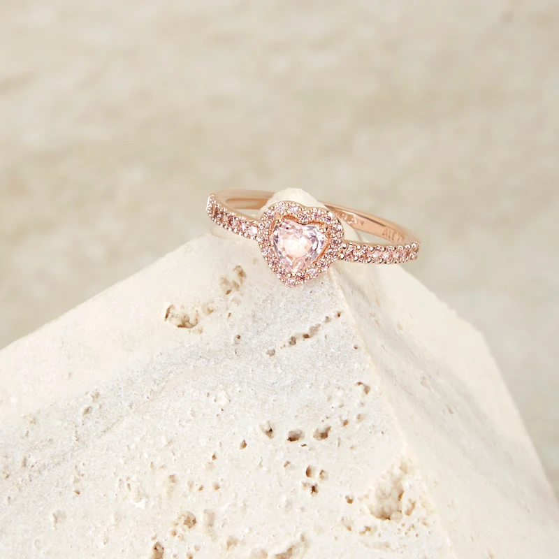 Pandora Timeless Sparkling Elevated Heart Ring 188421C04-56
