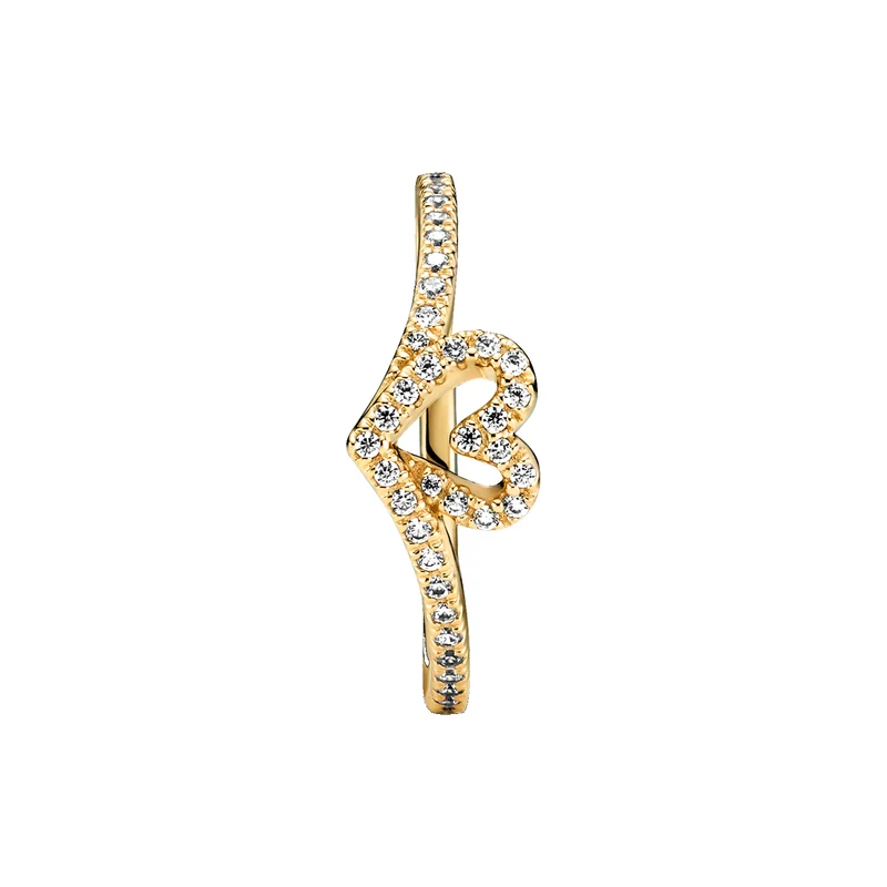Pandora Timeless Gold-coloured Wishbone Heart Ring 169302C01-56