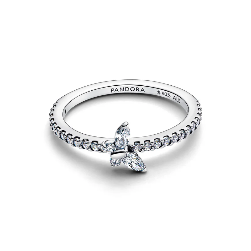 Pandora Timeless 925 Sterling Silver Sparkling Butterfly Ring 194269C03-52