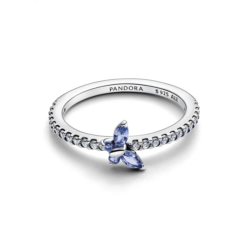Pandora Timeless 925 Sterling Silver Sparkling Butterfly Ring 194269C01-54