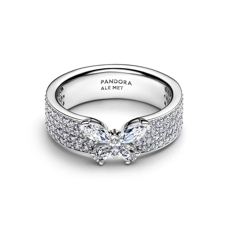 Pandora Timeless 925 Sterling Silver Sparkling Butterfly Bold Ring 194270C01-52
