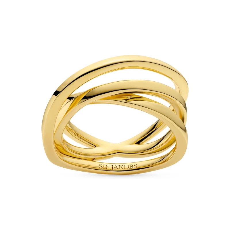 Sif Jakobs Gold Plated Spirale Pianura Ring SJ-R2590-YG-56
