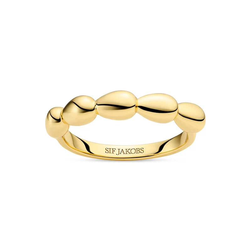 Sif Jakobs Gold Plated Goccia Piccolo Pianura Ring SJ-R2594-YG-54