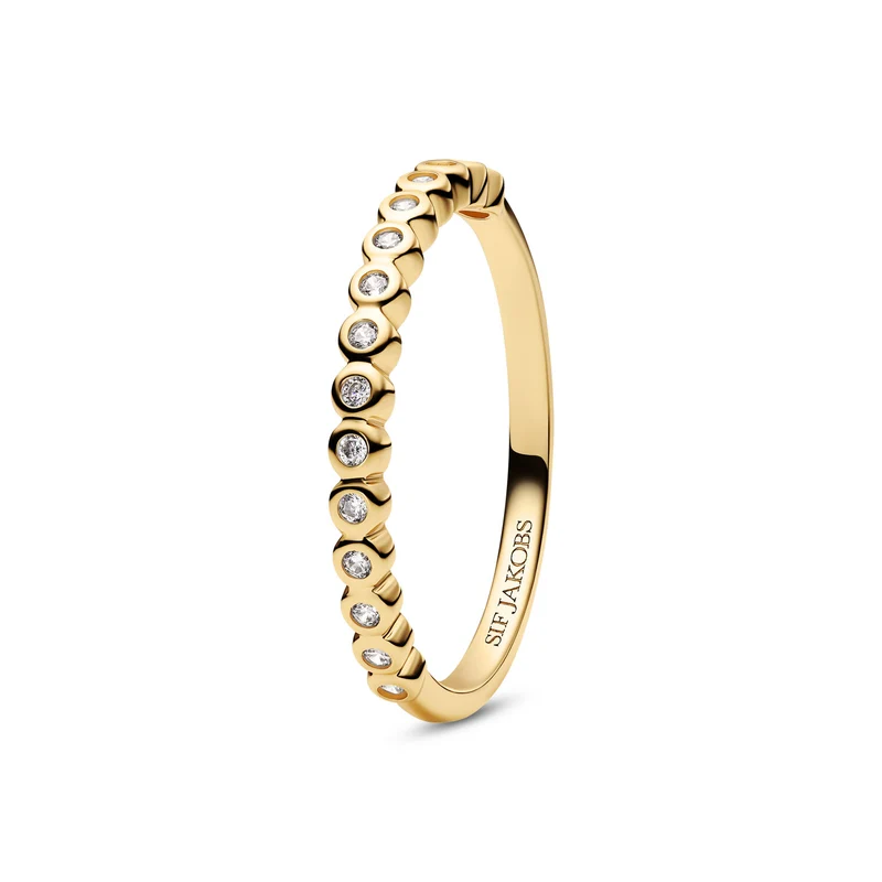 Sif Jakobs Gold Plated Sarzana Ring SJ-R2750-CZ-YG-50