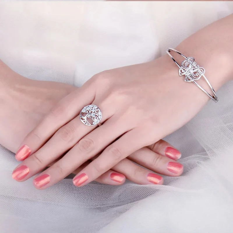 Bague Arbre de Vie Argent Diamants