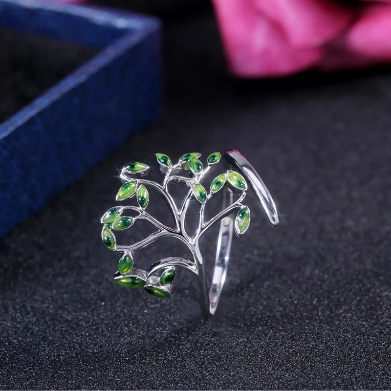 Bague Arbre de Vie Émeraude