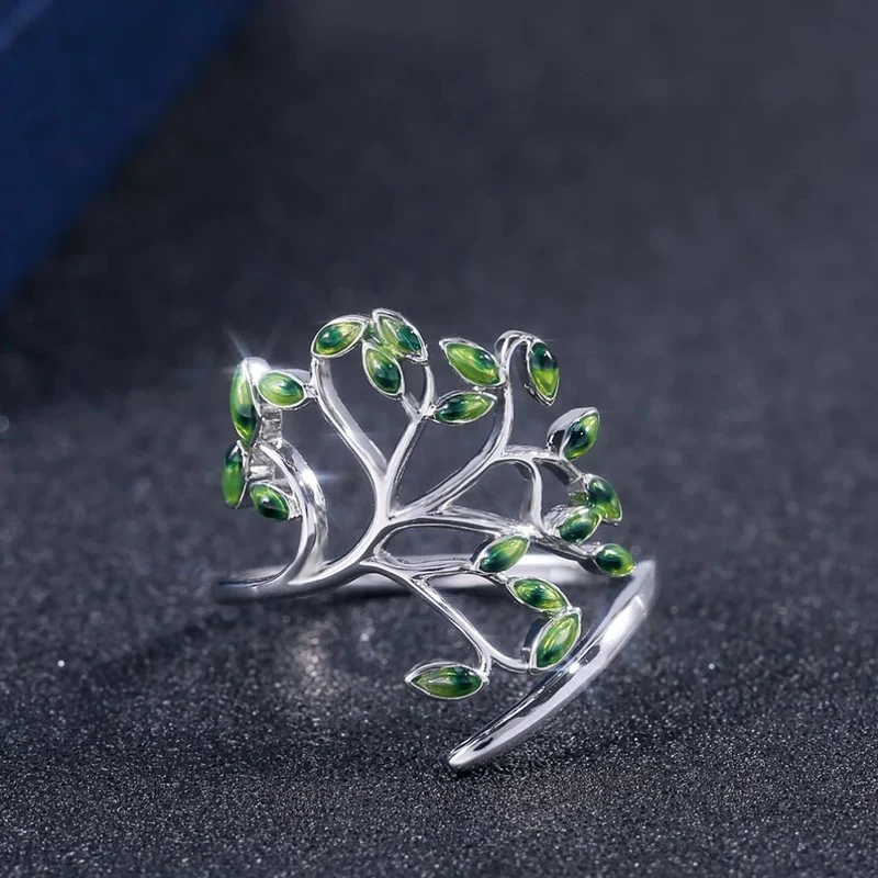 Bague Arbre de Vie Émeraude
