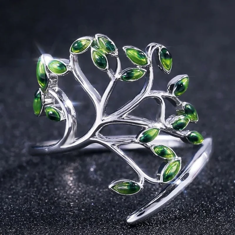 Bague Arbre de Vie Émeraude
