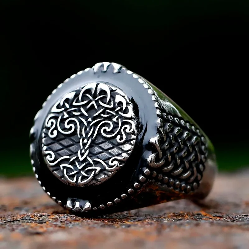Chevalière Arbre de Vie Noire