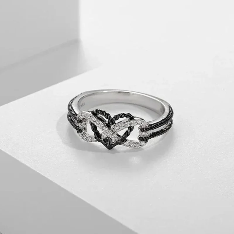 Bague Infini Noir et Argent