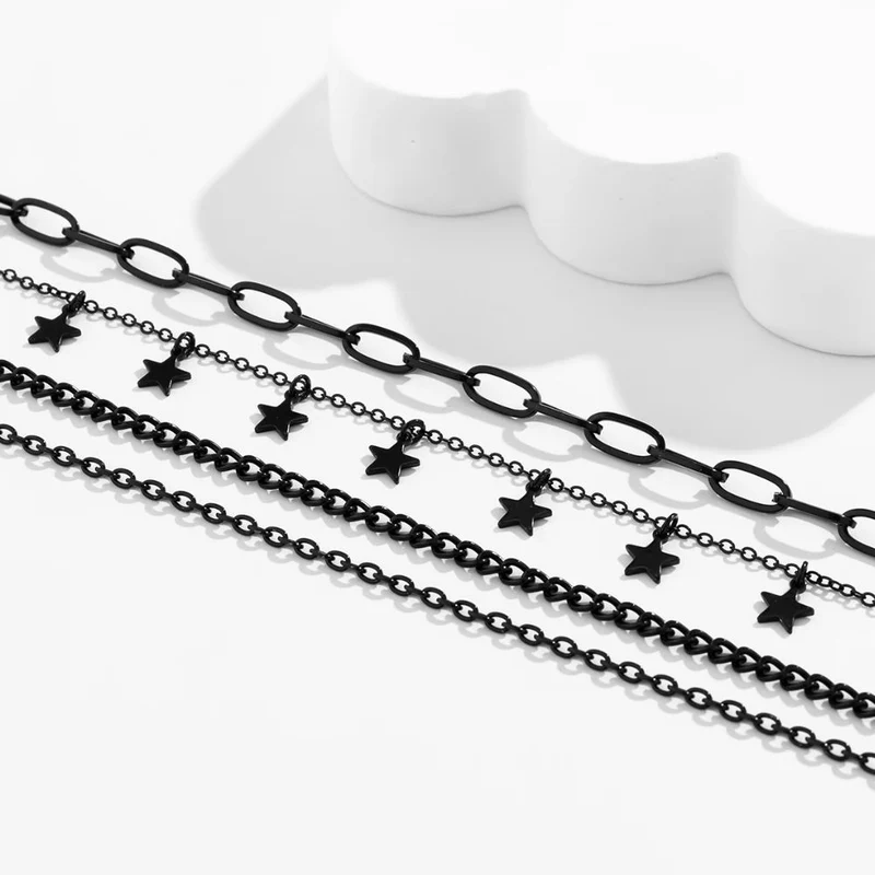 Collier Étoile Chaine Noire