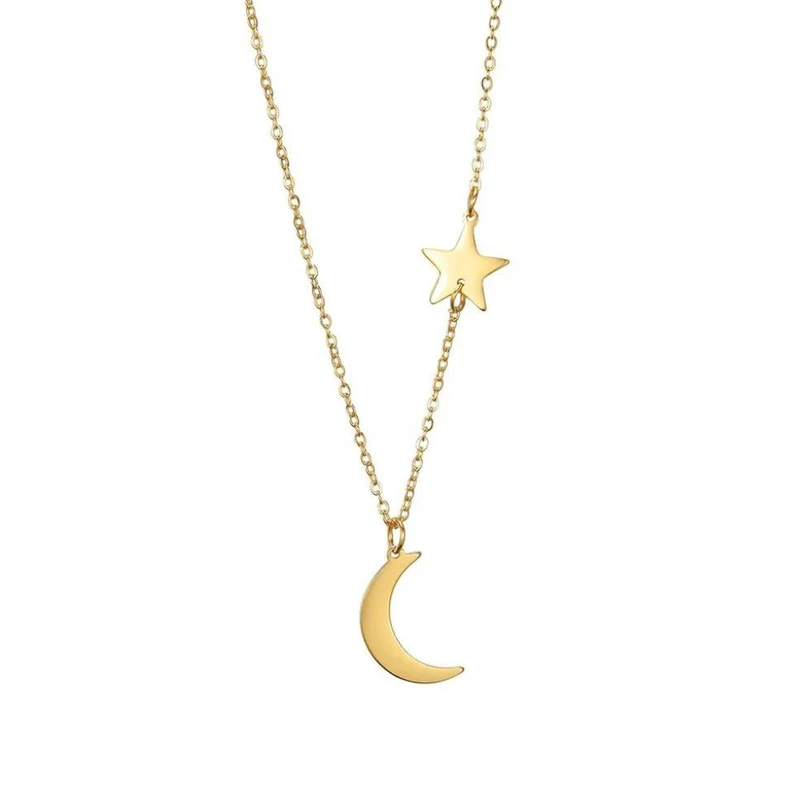 Collier Femme Lune et Étoile