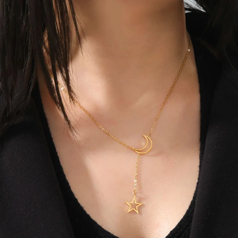 Collier avec Lune et Étoile