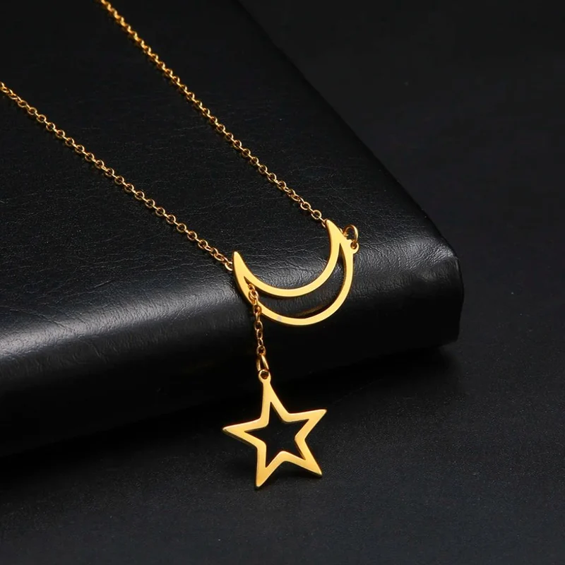Collier avec Lune et Étoile