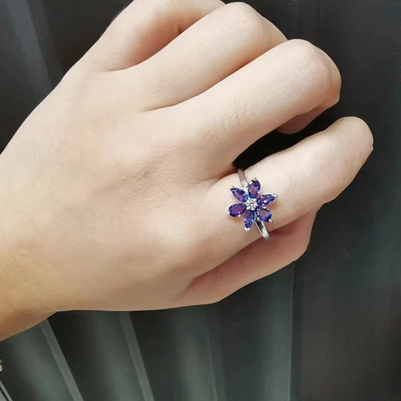 Bague Fleur Bleue